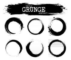 Set of abstract grunge circle shapes  Vector