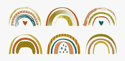 Set of abstract rainbows Vector illustration