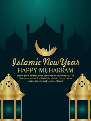 Islamic new year celebration background with vector illustration and background