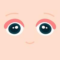 cute eyes and mouth vector