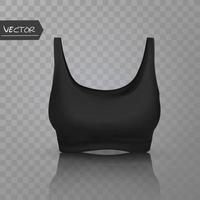 Womens sports black bra front view Vector illustration