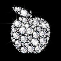 Sparkling apple made from diamonds vector eps 10