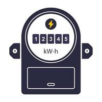 device icon for measuring electricity consumption flat vector illustration