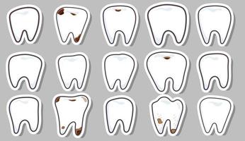 stickers with teeth vector