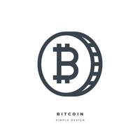 Bitcoin cryptocurrency thin line icon vector