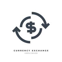 Currency exchange money convert money transfer thin line icon vector