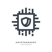 cryptography thin line icon isolated on white background vector