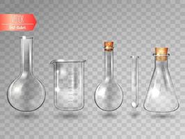 Vector illustration of scientific glassware test tubes set