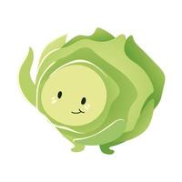 lechuga fresca vegetal dibujos animados icono detallado estilo aislado vector
