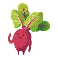 cute radish fresh vegetable cartoon detailed icon isolated style vector