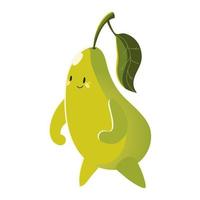 fruits kawaii funny face happiness cute pear cartoon vector