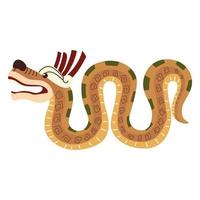 traditional aztec snake ornament icon design vector