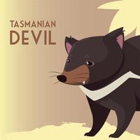 diablo de tasmania australiano animal fauna silvestre vector