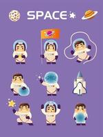 spaceman characters galaxy exploration space set vector