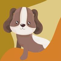 portrait of cute little spotted dog vector