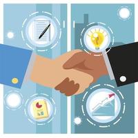 business people on handshake work with new idea vector