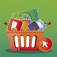 online shopping mobile delivery service internet payment and ordering vector