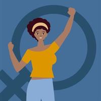 womens day woman celebrating hand up vector