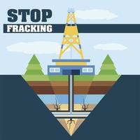 stop fracking oil industry extraction and production vector