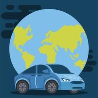 blue electric car vehicle efficient world vector