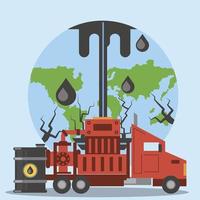 fracking oil industry exploration production drilling world vector