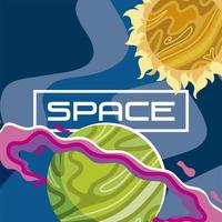 space saturn planet sun cosmos abstract design background vector