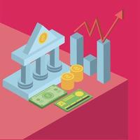 tax bank money isometric vector