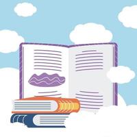 book read clouds vector