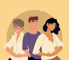 friends woman men vector