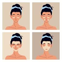 step routine skincare vector