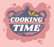 cooking time lettering vector