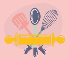 dibujos animados de utensilios de cocina vector