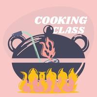 olla de clase de cocina vector