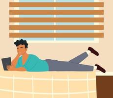 man resting procrastination vector