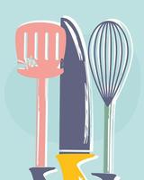 cooking cutlery utensils vector