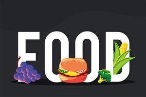 food vegetables burger vector