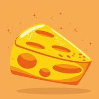 rebanada de comida queso vector