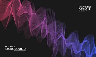 Abstract colorful wavy lines background design vector