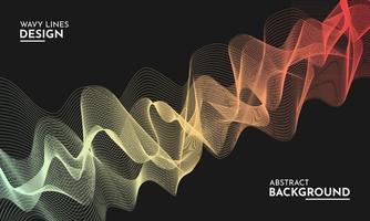 Abstract colorful wavy lines background design vector