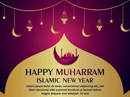 Happy muharram celebration background vector