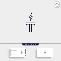 Initial T Torch Logo Template Vector Design