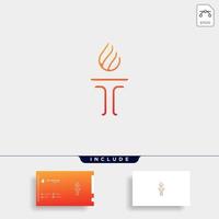 Initial T Torch Logo Template Vector Design