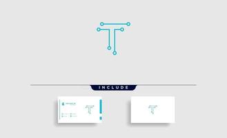 Diseño de vector de logotipo letra t tech