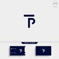 Letter TP PT T P Logo Design Simple Vector