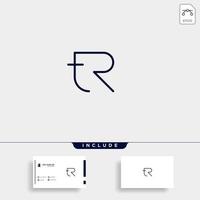 Letra tr rt rt diseño de logotipo simple vector elegante