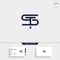 Letter ST TS S T Logo Design Simple Vector Elegant