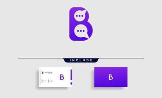 Letra b chat mensaje hablar logo plantilla diseño vectorial vector