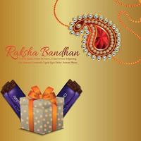 feliz celebración del festival indio raksha bandhan tarjeta de felicitación vector