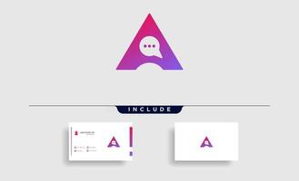 Letter A Chat or message Logo Template Vector Design