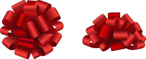 isolated red bows vector